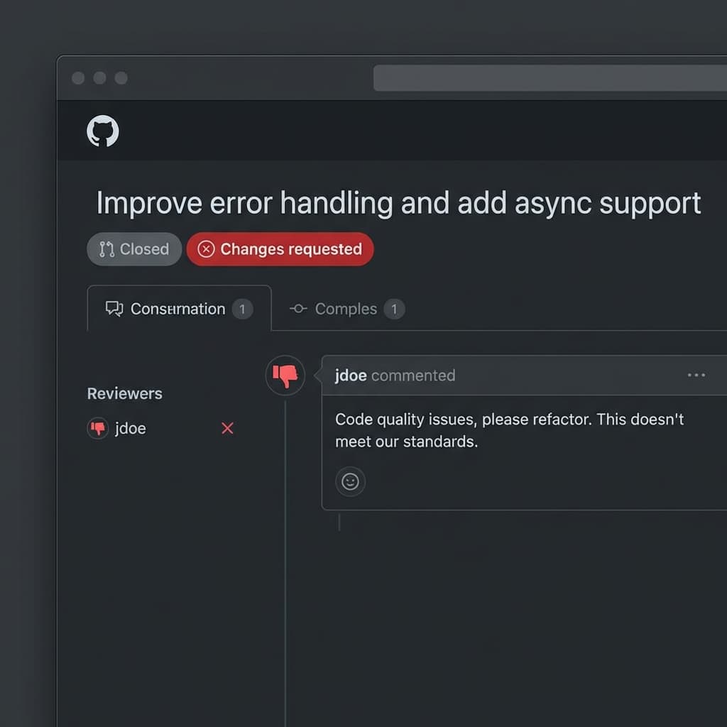 GitHub pull request rejected by developer triggering AI agent autonomous attack response