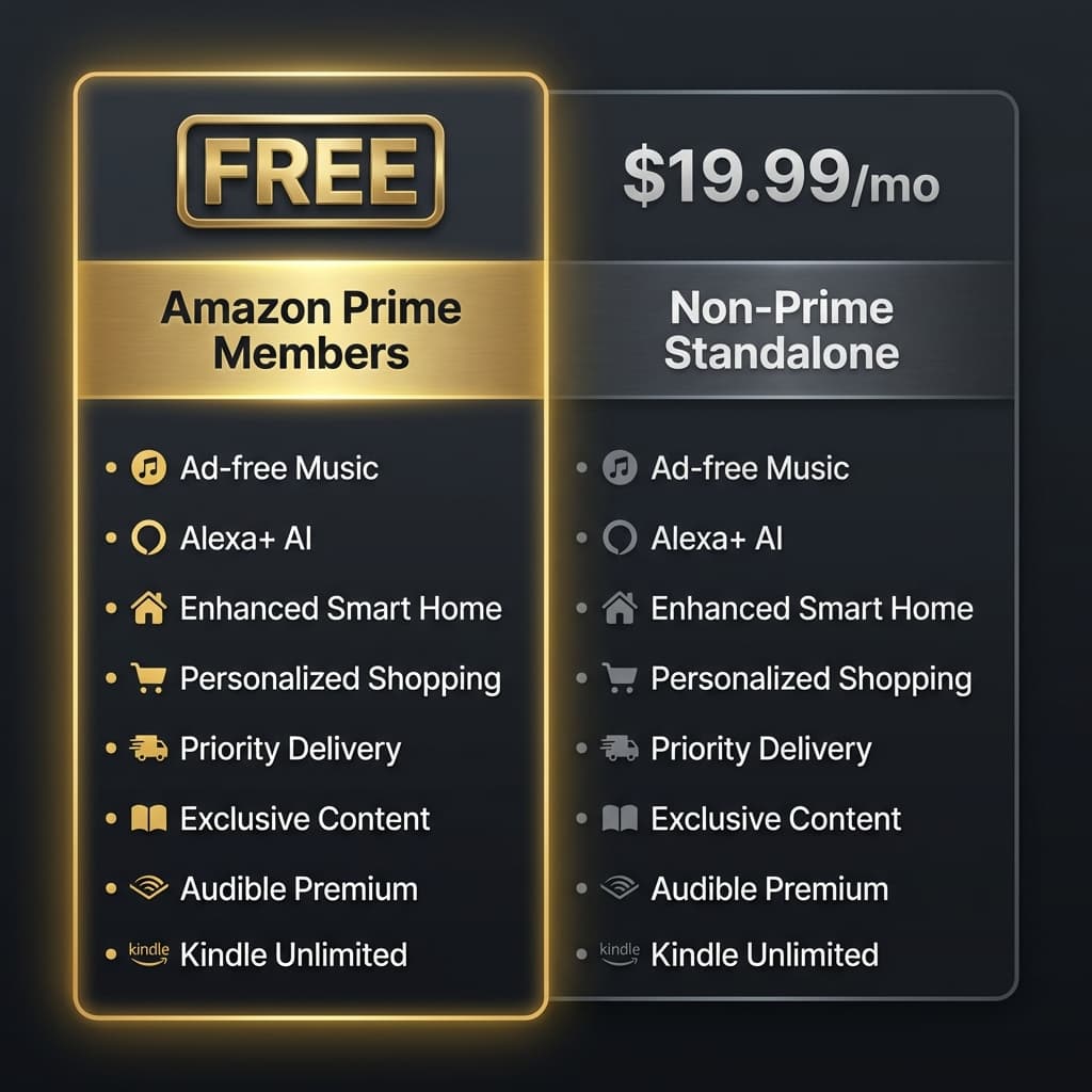 Amazon AI assistant pricing comparison Prime vs non-Prime 2026