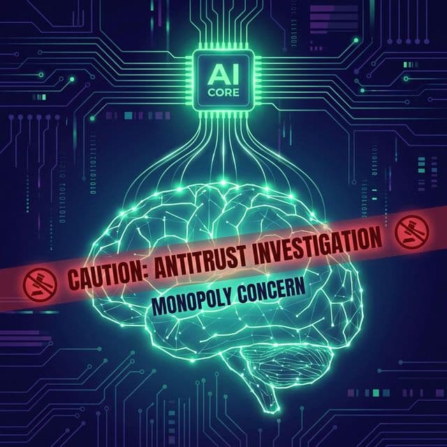 Antitrust concerns vertical foreclosure diagram showing Nvidia extending GPU monopoly into AI models via OpenAI investment