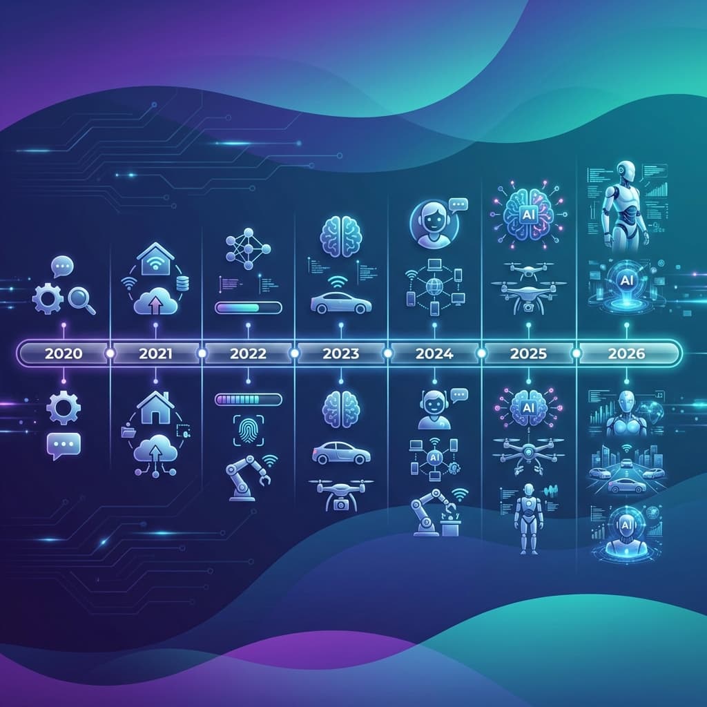 AI agent evolution timeline from chatbots to fully autonomous agents 2026-2030