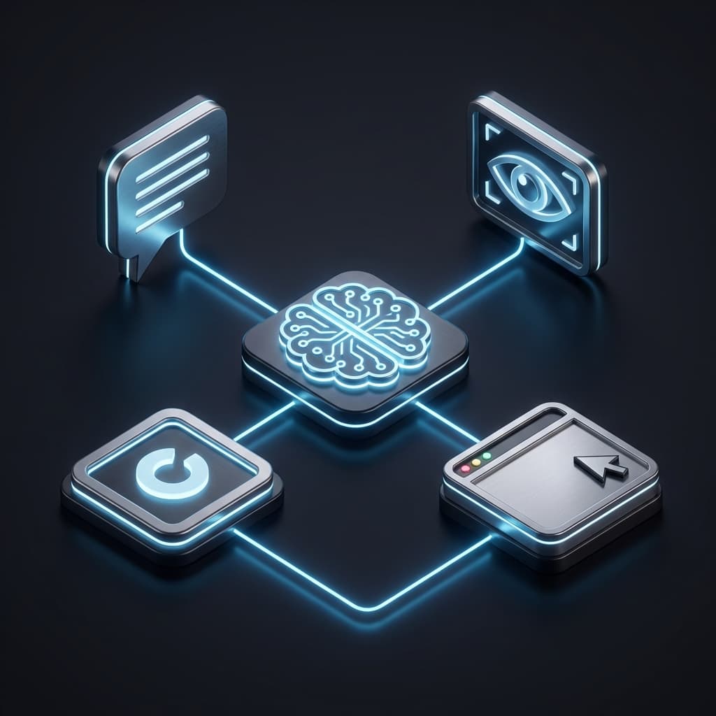 How ChatGPT Agent works technical architecture diagram showing AI browser control and automation 2026