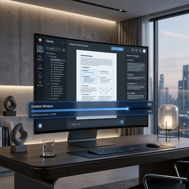 Claude AI interface Anthropic showing dashboard features context window capabilities March 2026