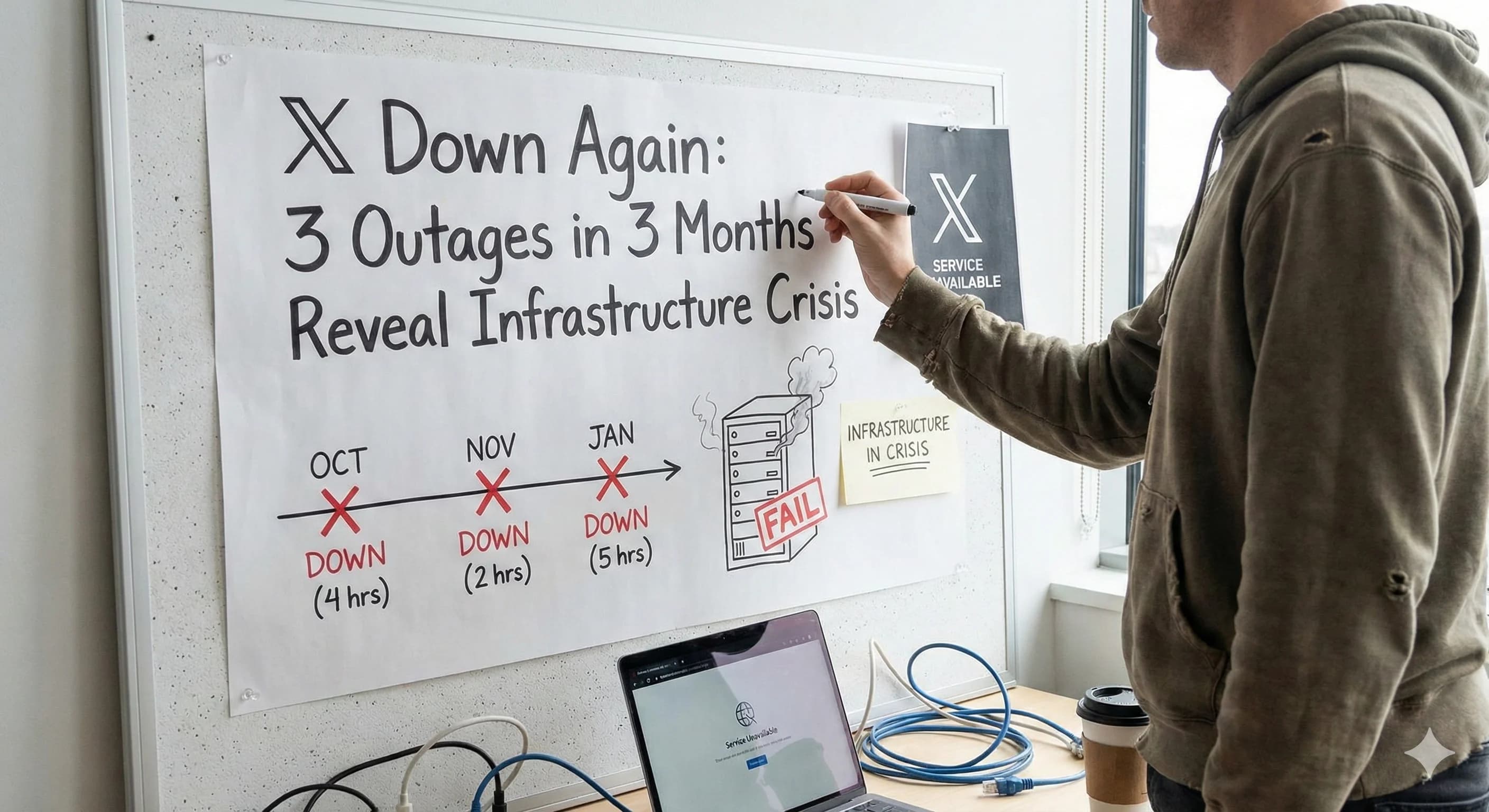 X Down Again: 3 Outages in 3 Months Reveal Infrastructure Crisis