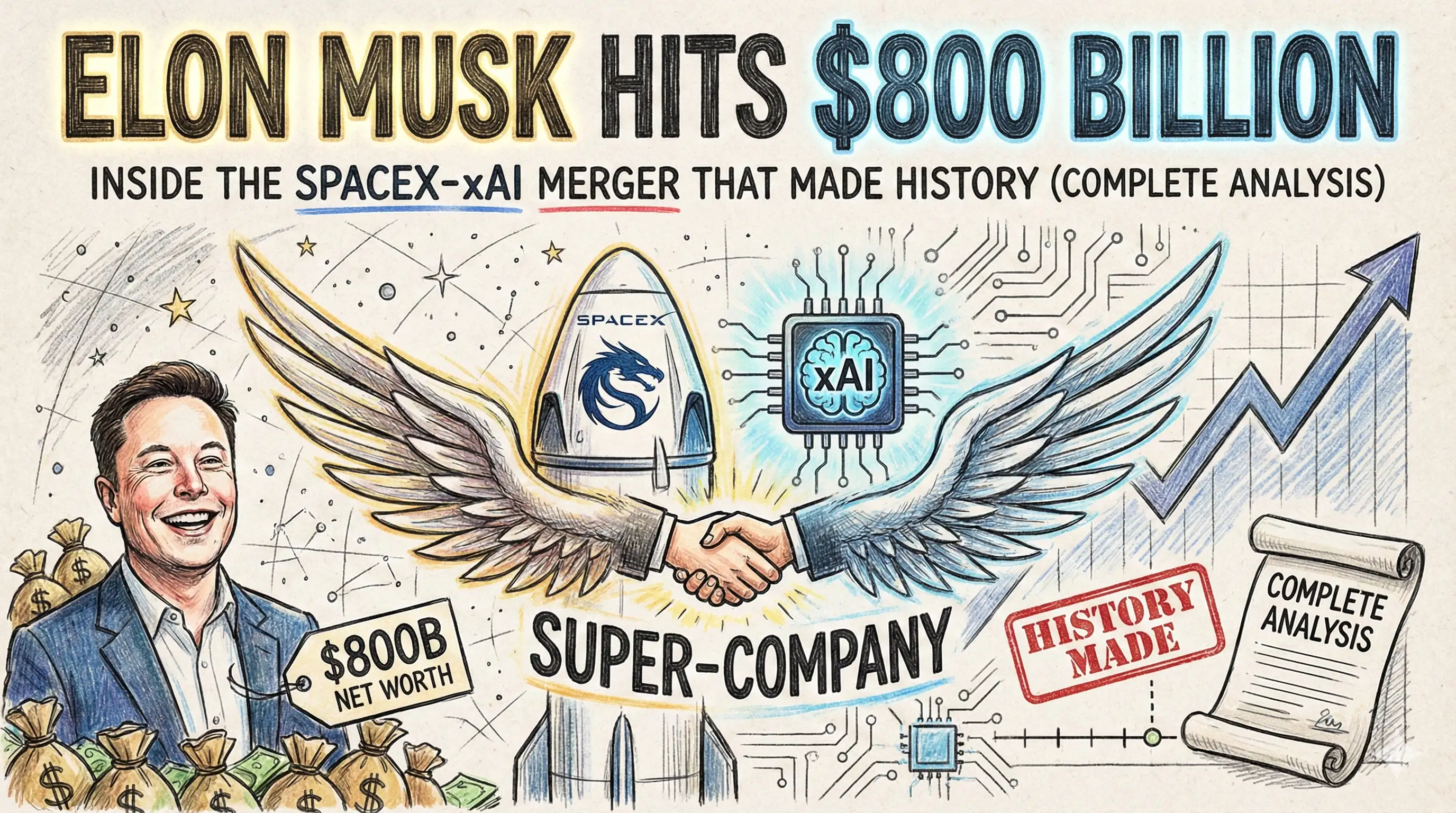 Elon Musk Hits $800 Billion: Inside the SpaceX-xAI Merger That Made History (Complete Analysis)
