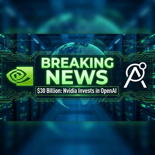 Breaking news Nvidia 30 billion dollar investment OpenAI largest AI deal ever chip maker buys AI company 2026