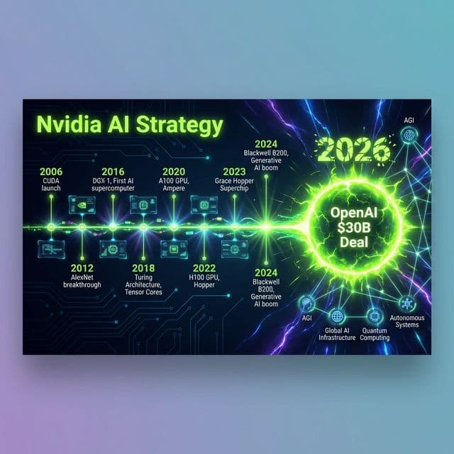 Timeline of Nvidia's AI strategy evolution leading up to the OpenAI 30B deal