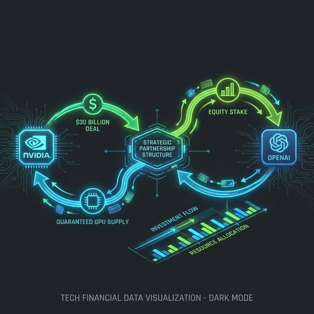 Nvidia OpenAI investment deal structure showing 30 billion dollar investment terms equity stakes and board representation