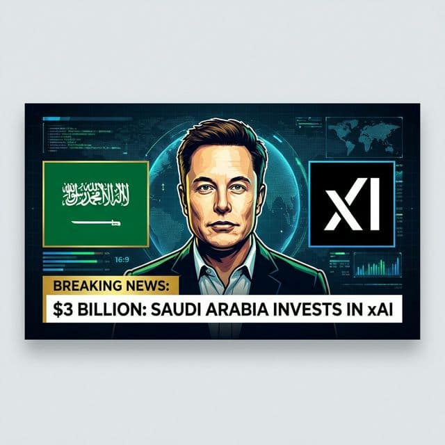 Breaking news Saudi Arabia 3 billion dollar investment Elon Musk xAI artificial intelligence Humain fund February 2026