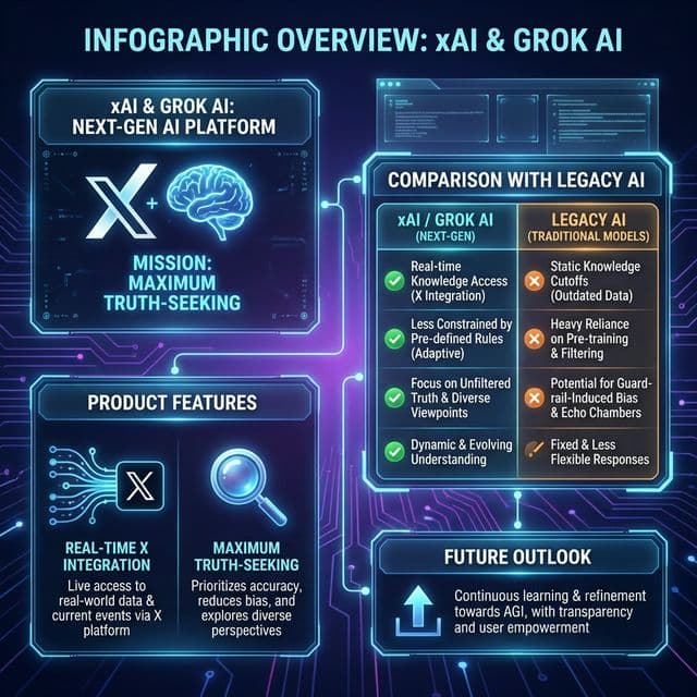 xAI company overview Elon Musk Grok AI capabilities product timeline funding history