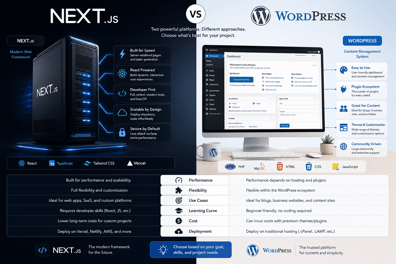 Next.js vs WordPress: Which Platform Should Your Business Choose?
