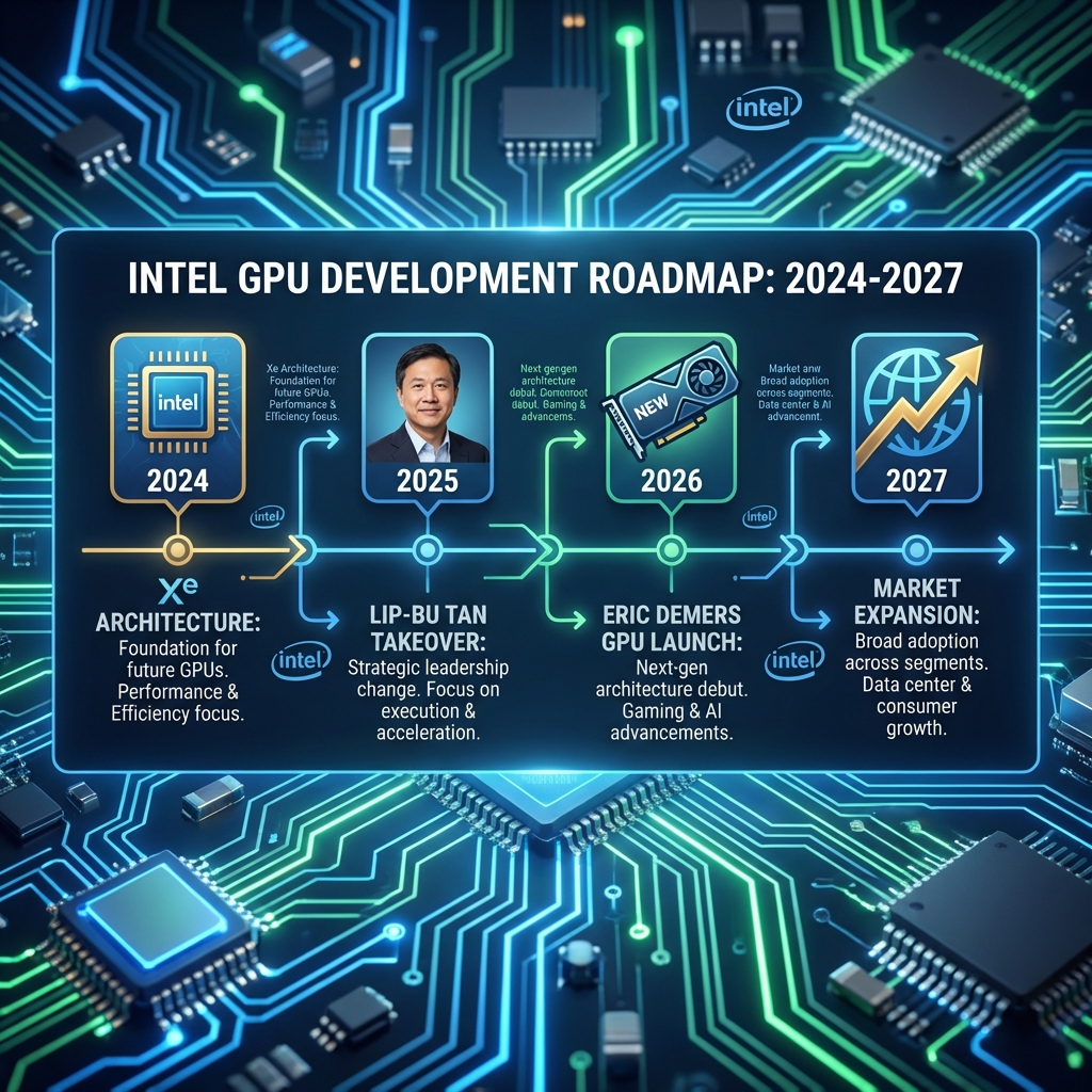 Intel GPU development roadmap showing path to compete with Nvidia in AI chips
